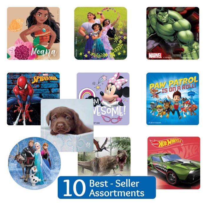 1000ct Best Sellers Licensed Sticker Sampler