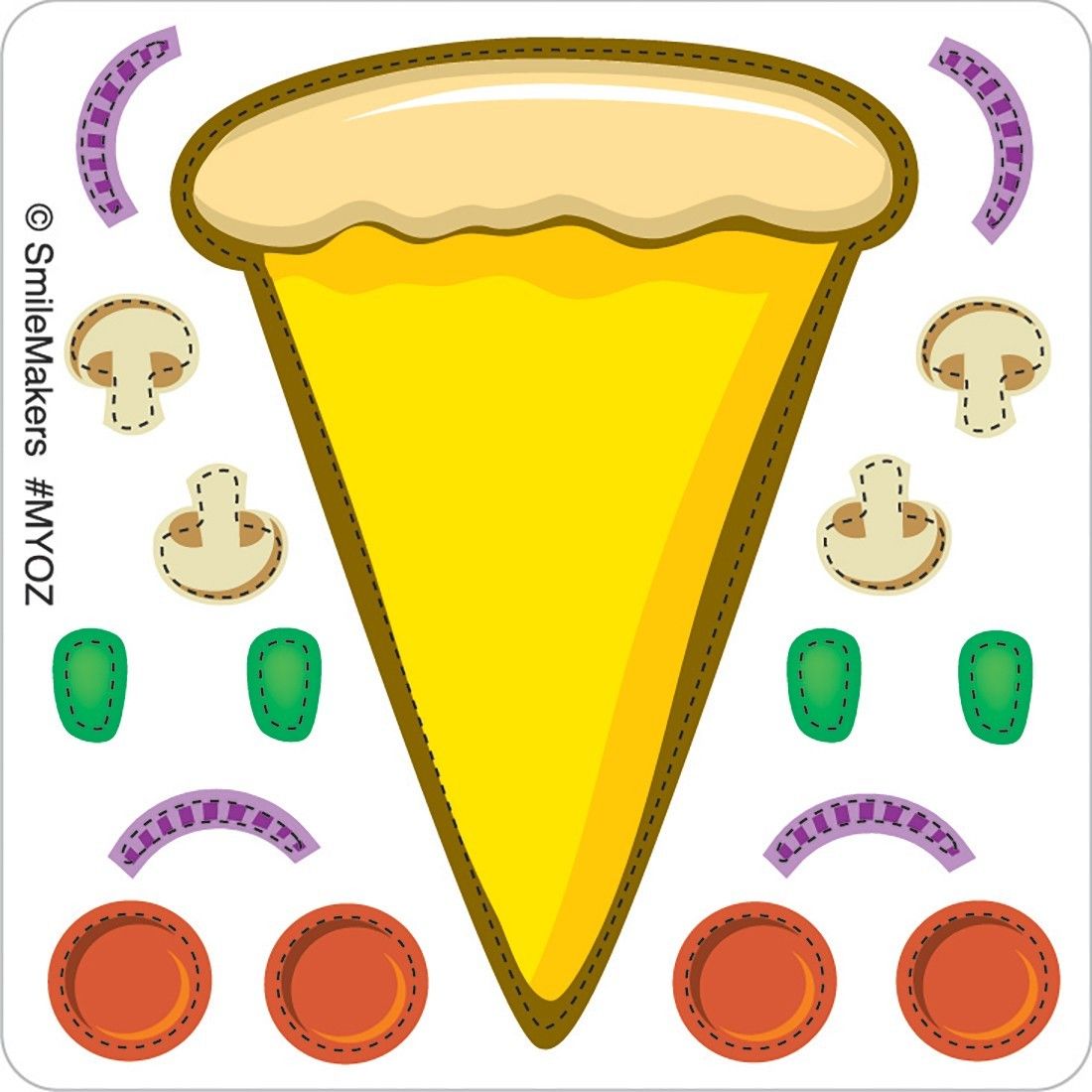  MAKE A PIZZA STICKER : Toys & Games